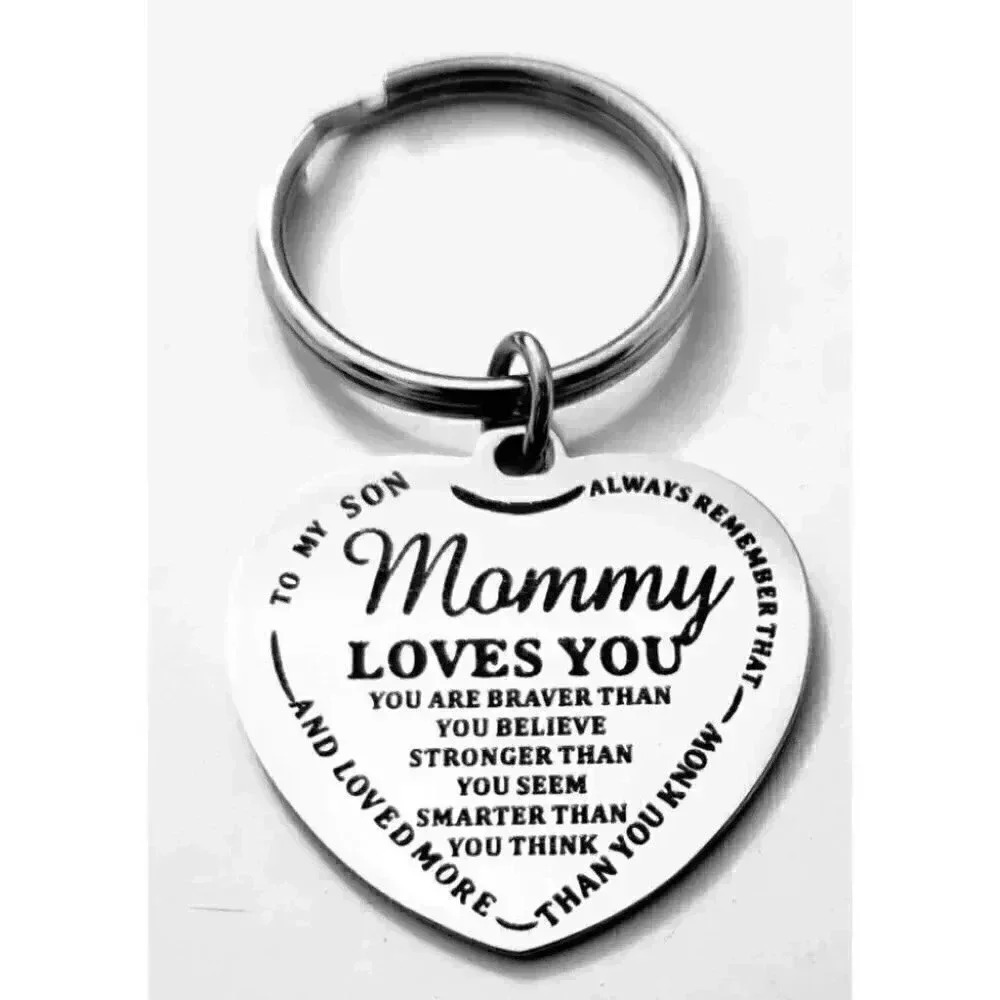 To My Son Mommy Loves You Keychain always Remember